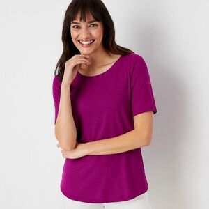 NWOT J. Jill Luxe Supima Cotton Elbow Sleeve Scoop-Neck Basic Tee T-Shirt M